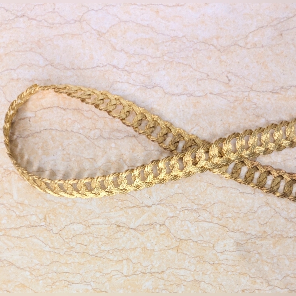 Vintage Grecian 18k Gold Plated Woven Wire Handmade Belt & Buckle - Picture 5 of 12